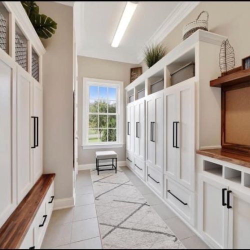 Mudroom build out in white